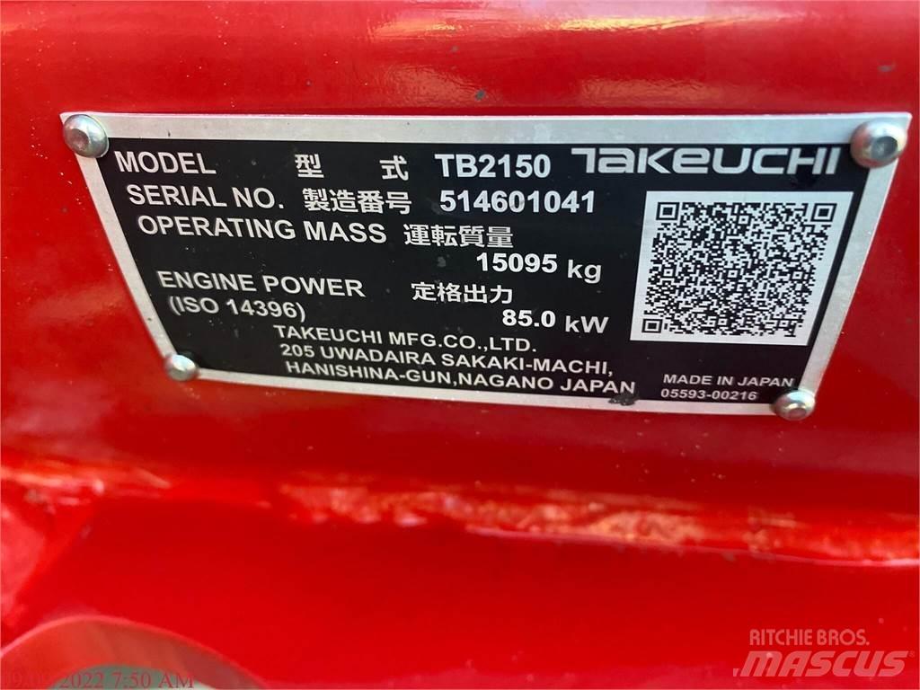 Takeuchi TB2150 履帶式 挖土機/掘鑿機/挖掘機