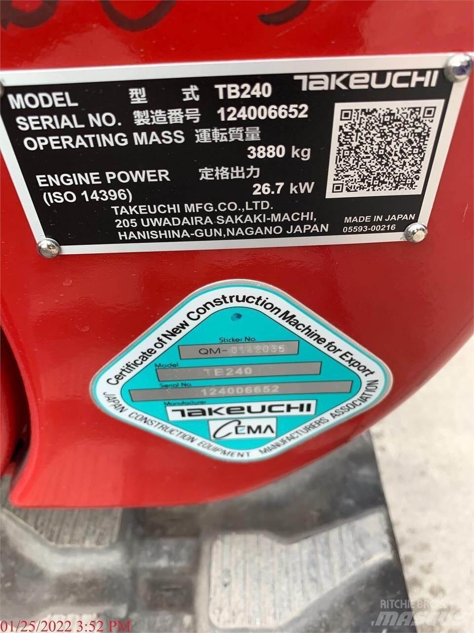 Takeuchi TB240 小型挖土機/掘鑿機<7t(小型挖掘機)