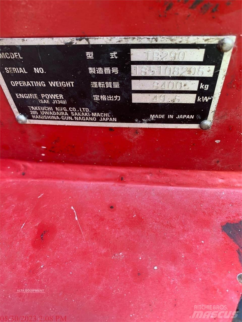 Takeuchi TB290 履帶式 挖土機/掘鑿機/挖掘機