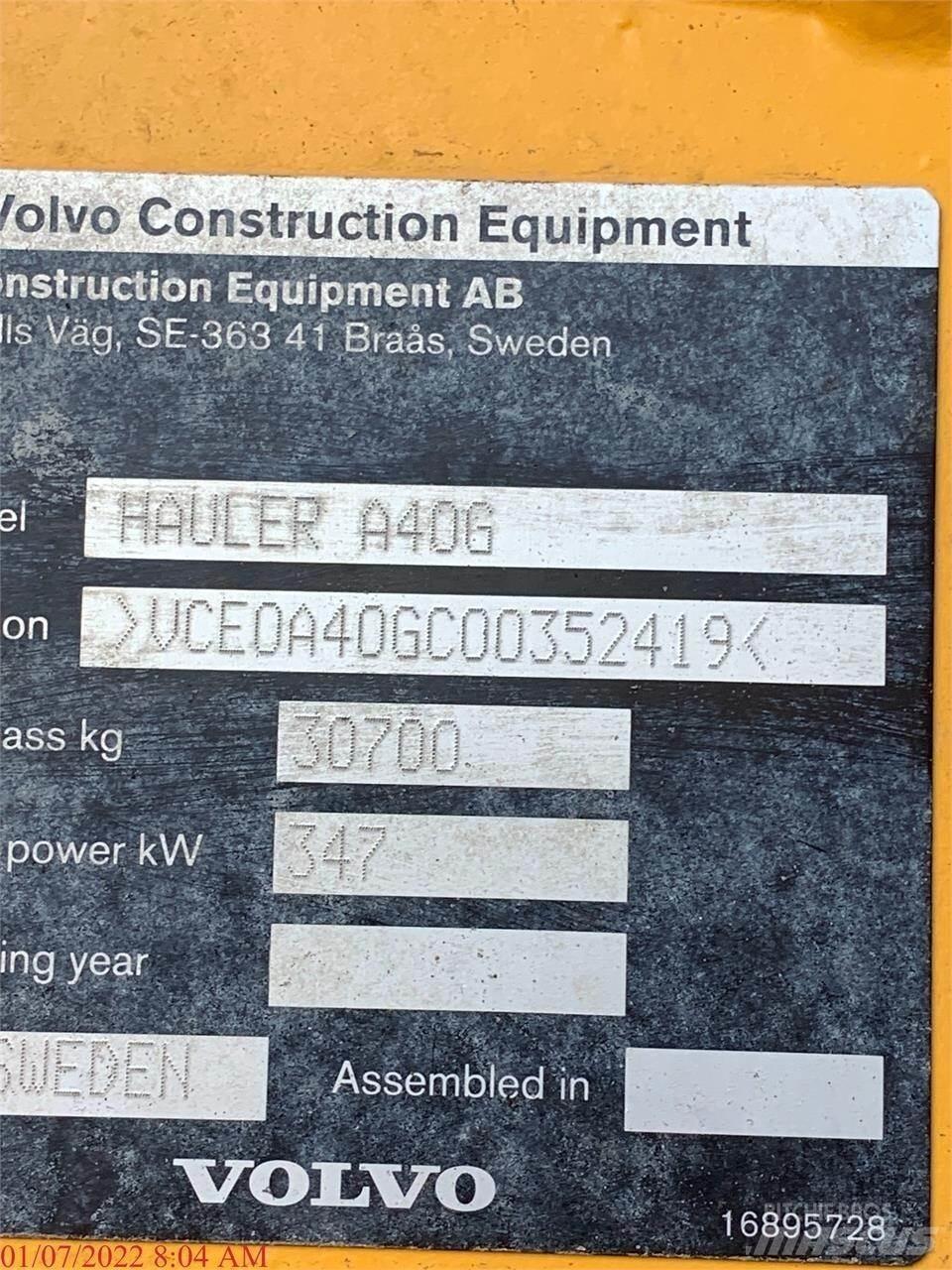 Volvo A40G 鉸接式起吊車