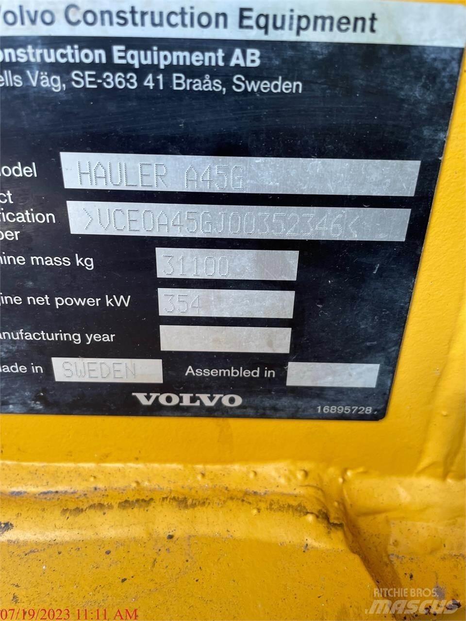 Volvo A45G 鉸接式起吊車
