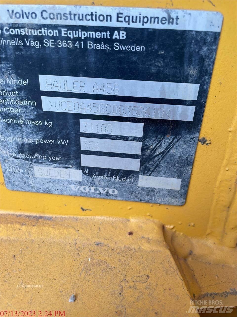 Volvo A45G 鉸接式起吊車