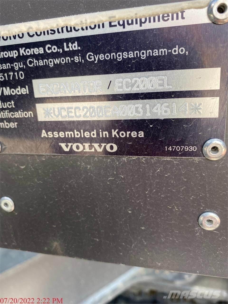 Volvo EC200EL 履帶式 挖土機/掘鑿機/挖掘機