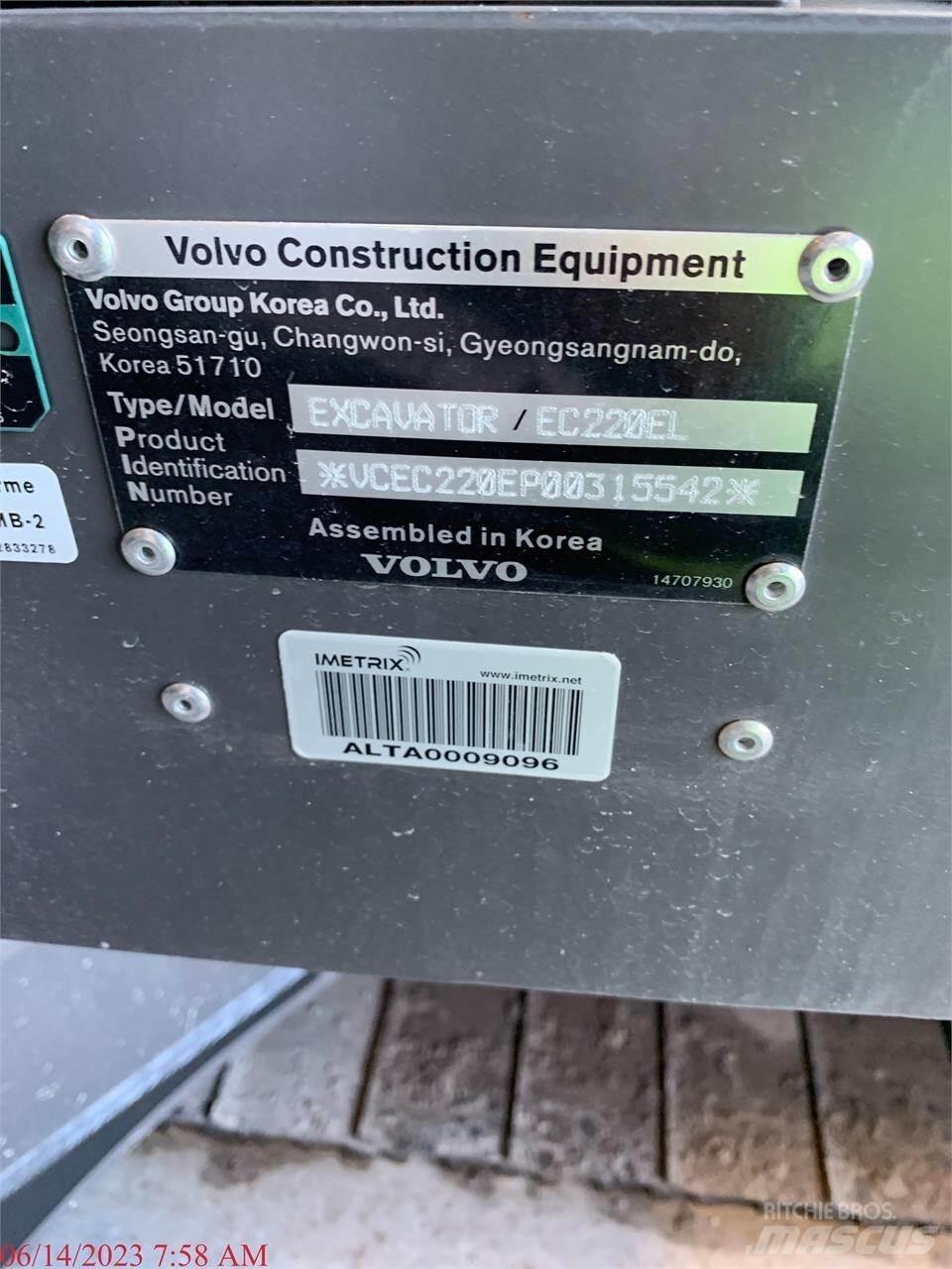 Volvo EC220EL 履帶式 挖土機/掘鑿機/挖掘機