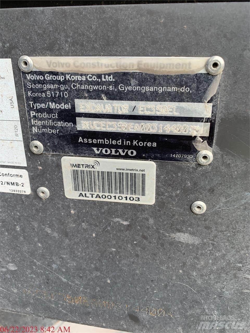 Volvo EC350EL 履帶式 挖土機/掘鑿機/挖掘機