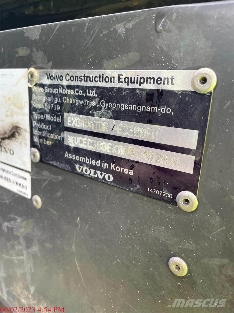 Volvo EC380EL 履帶式 挖土機/掘鑿機/挖掘機