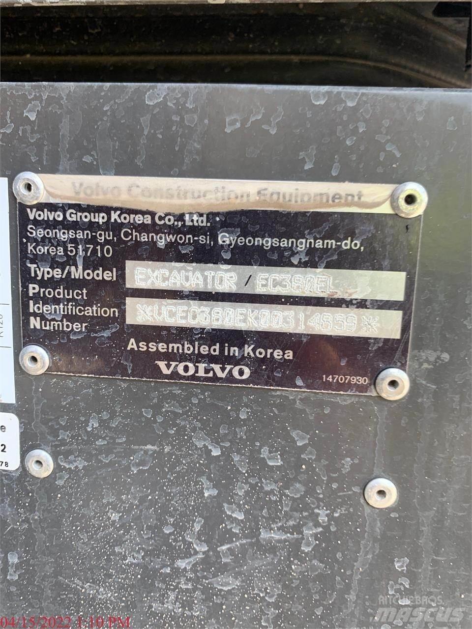Volvo EC380EL 履帶式 挖土機/掘鑿機/挖掘機