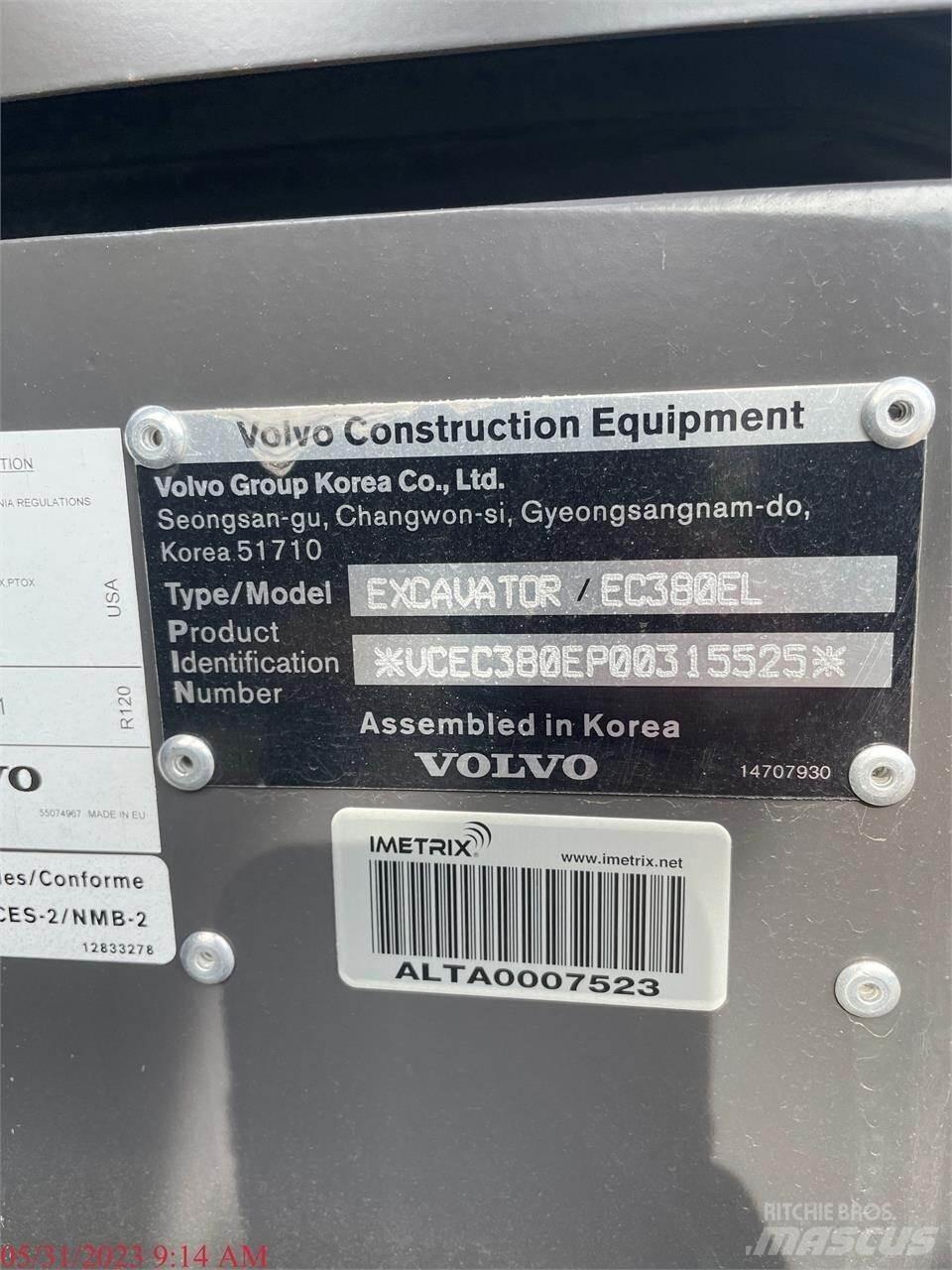 Volvo EC380EL 履帶式 挖土機/掘鑿機/挖掘機