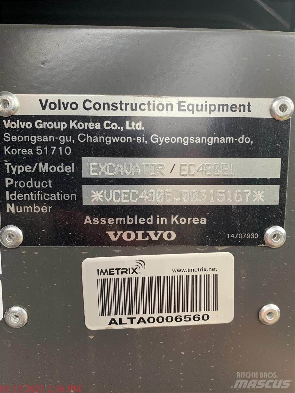 Volvo EC480EL 履帶式 挖土機/掘鑿機/挖掘機