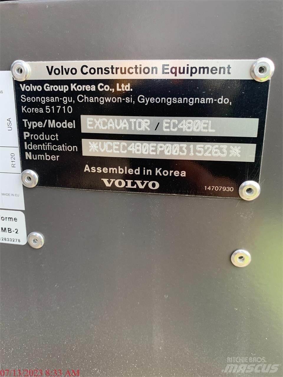 Volvo EC480EL 履帶式 挖土機/掘鑿機/挖掘機