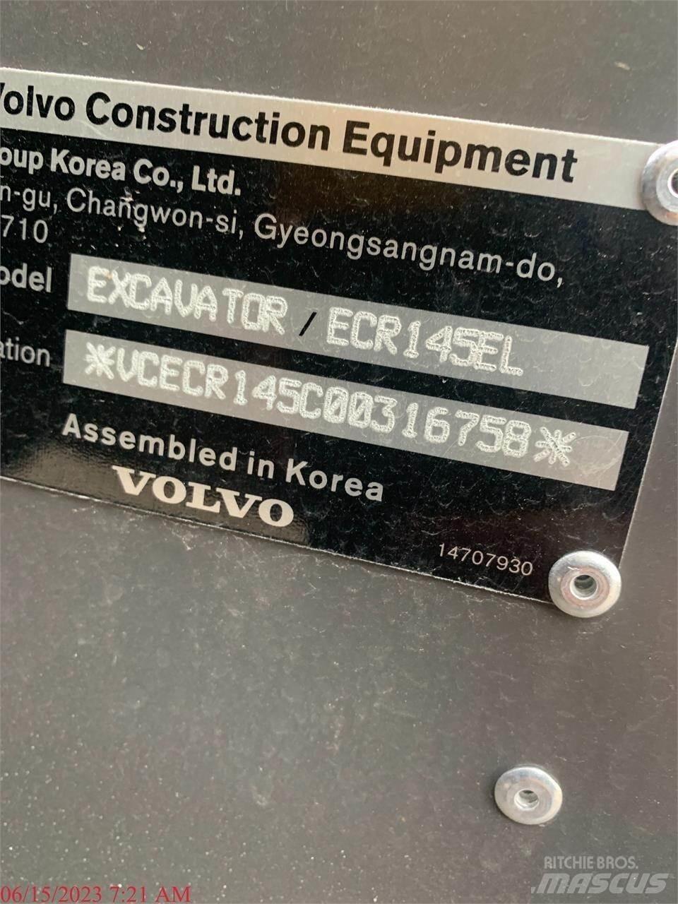 Volvo ECR145EL 履帶式 挖土機/掘鑿機/挖掘機