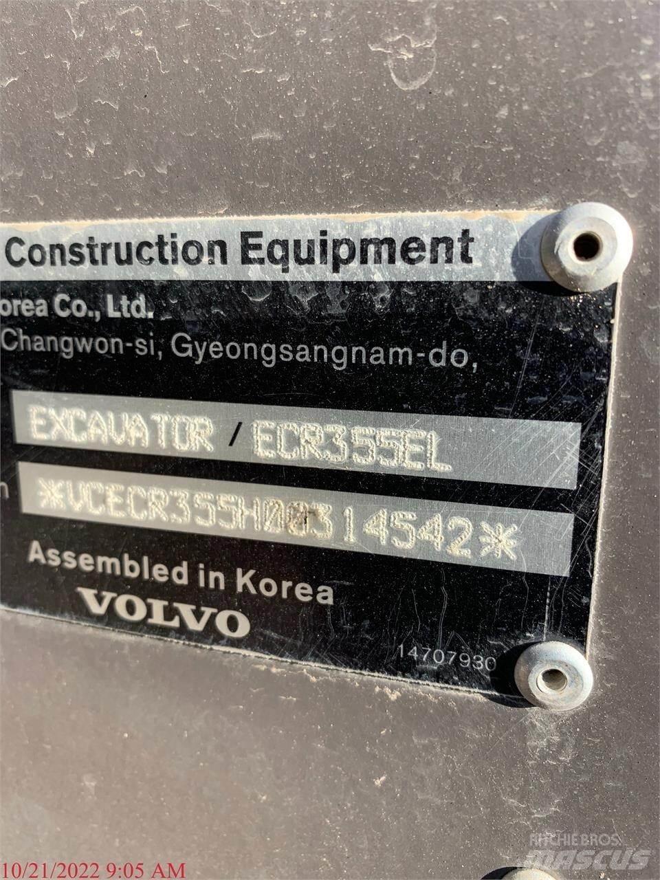 Volvo ECR355EL 履帶式 挖土機/掘鑿機/挖掘機