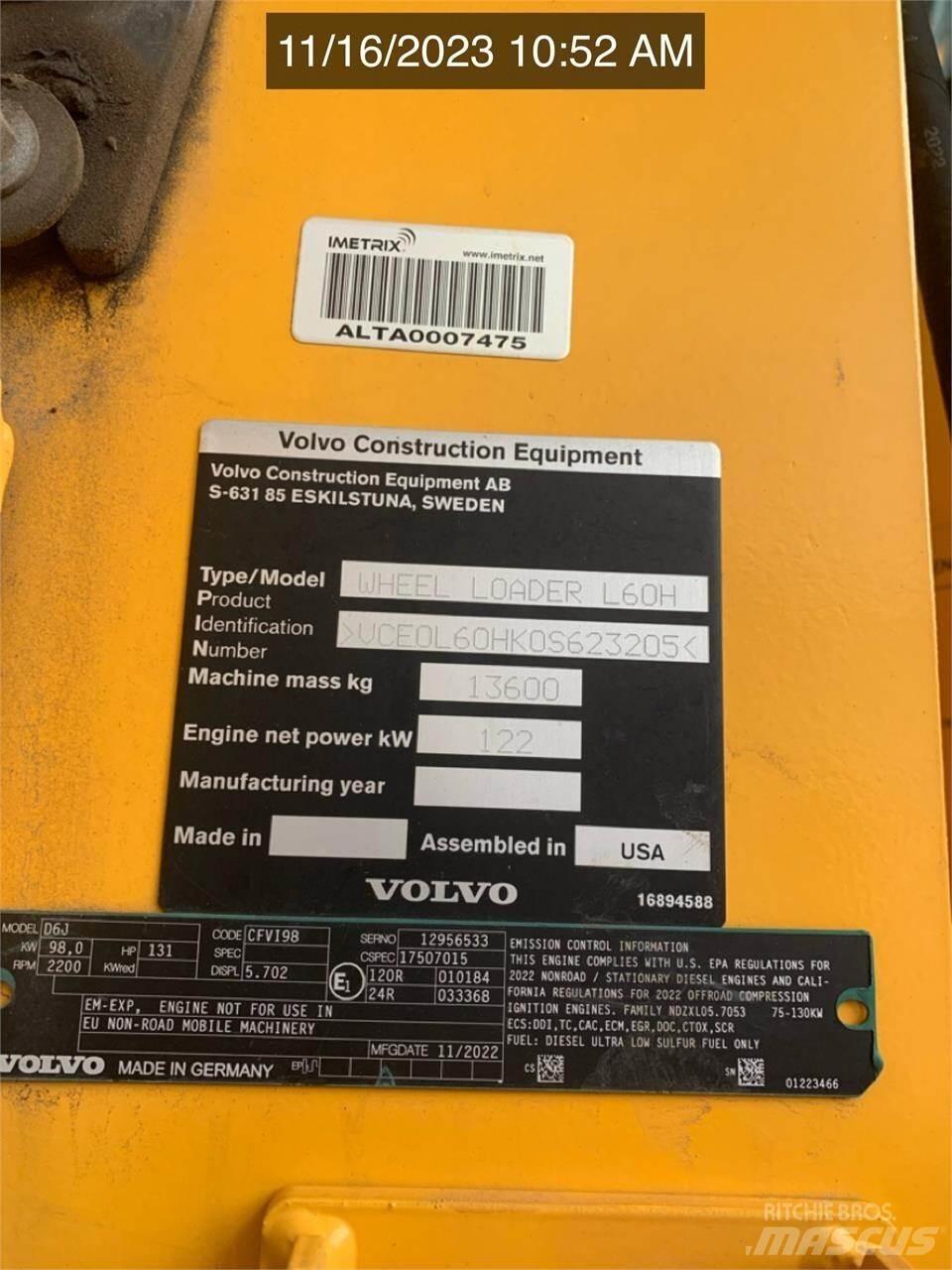 Volvo L60H 輪胎式裝載機