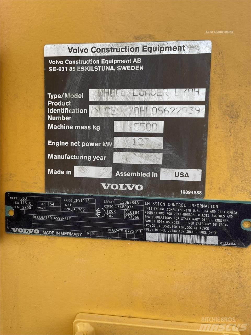 Volvo L70H 輪胎式裝載機