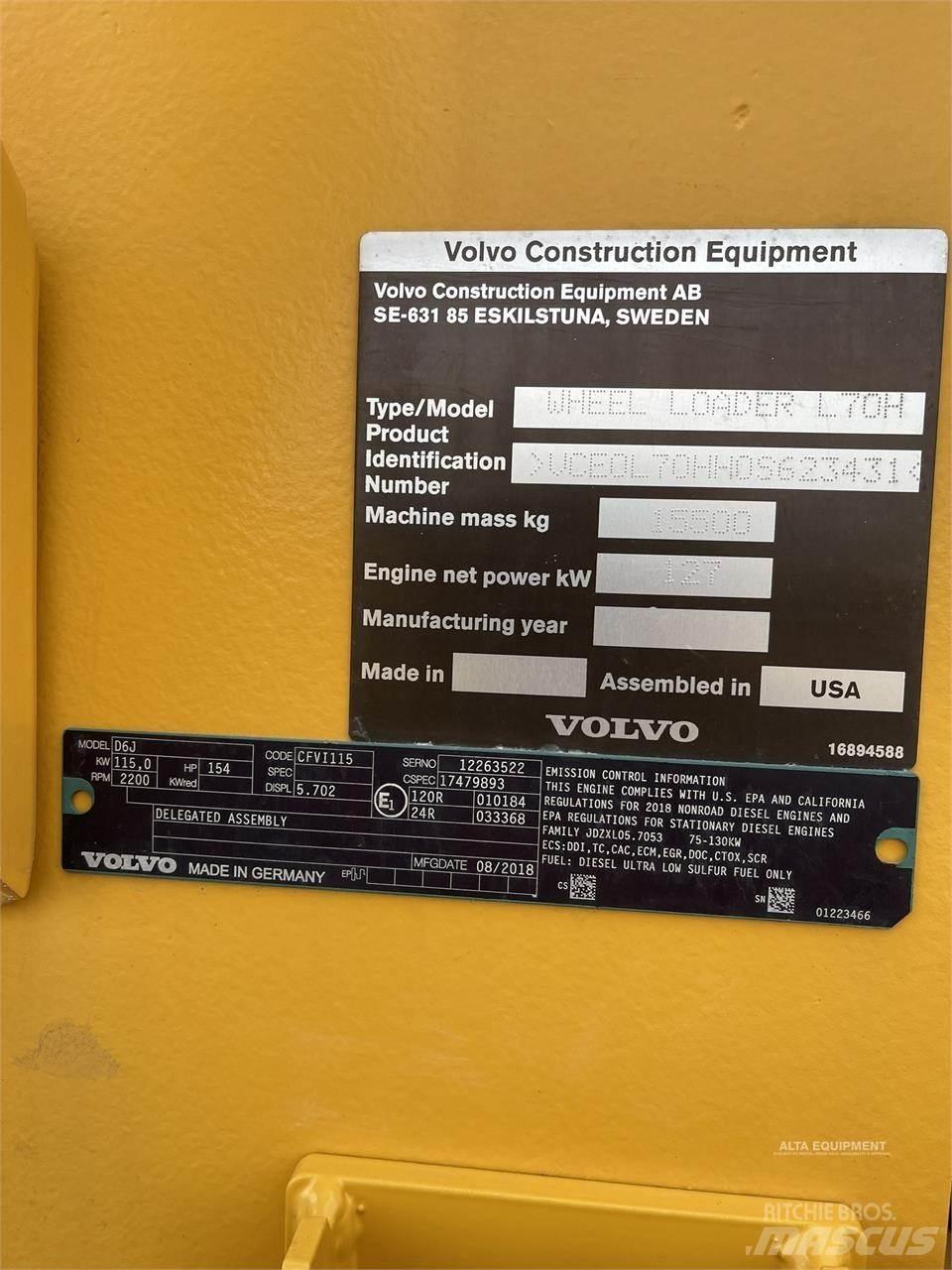 Volvo L70H 輪胎式裝載機