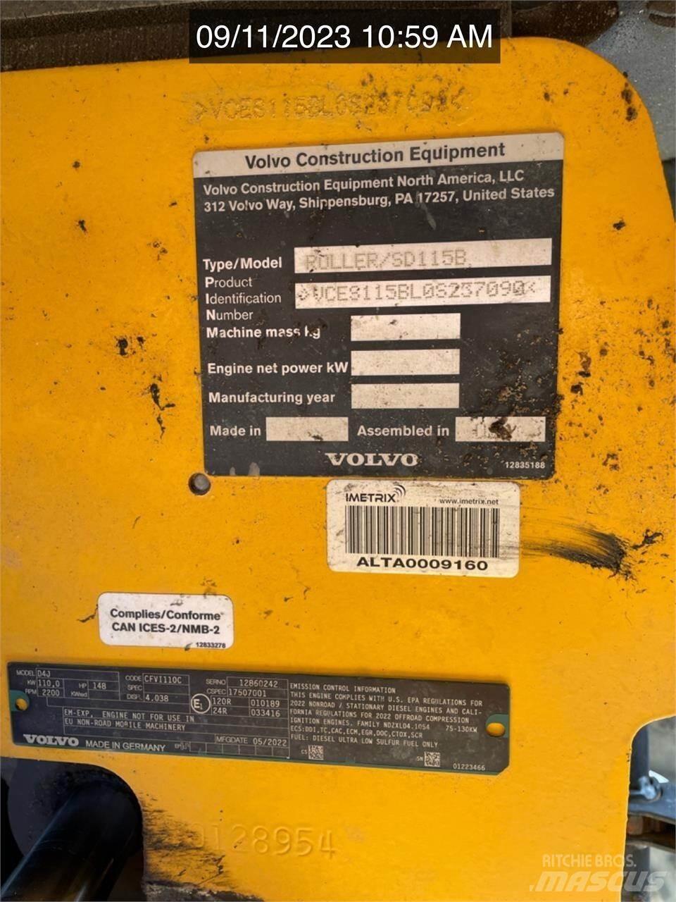Volvo SD115B 雙輪滾壓機