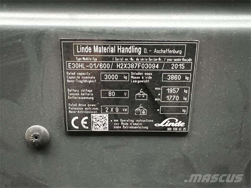 Linde E30/600HL 電動堆高機