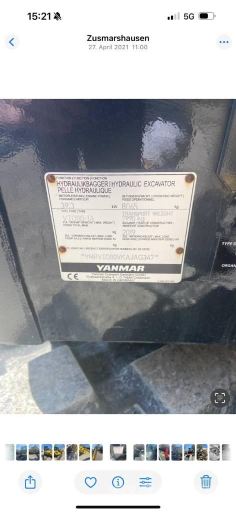 Yanmar VIO80-1A 小型挖土機/掘鑿機<7t(小型挖掘機)