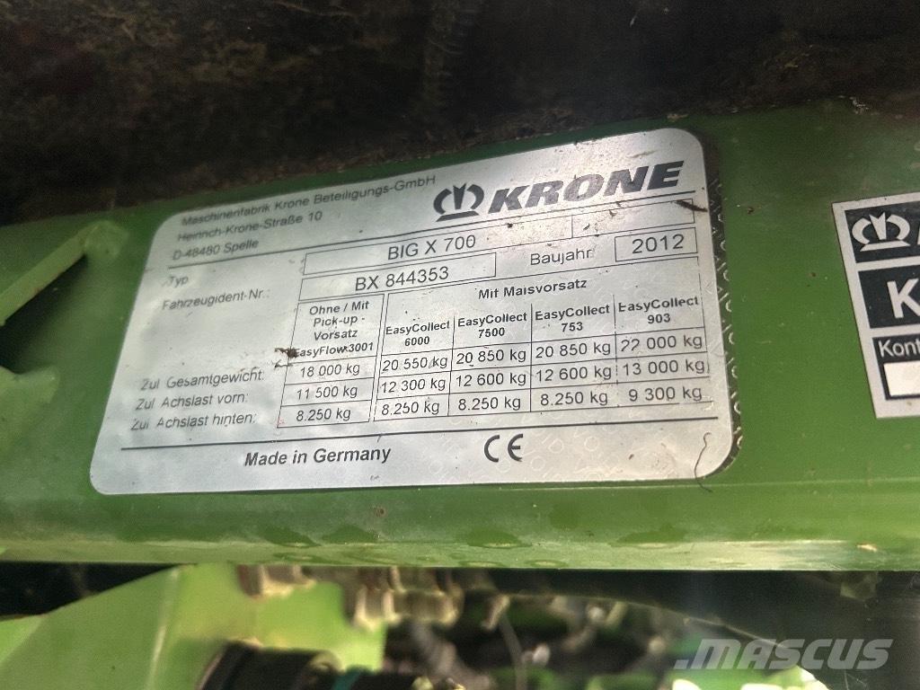 Krone Big X 700 牧草收穫機