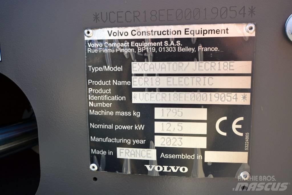 Volvo ECR18 electric 小型挖土機/掘鑿機<7t(小型挖掘機)