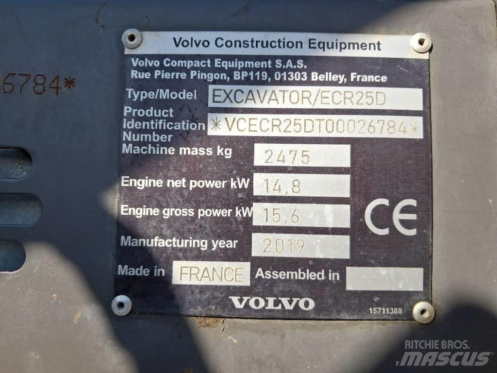 Volvo ECR 25 D 小型挖土機/掘鑿機<7t(小型挖掘機)