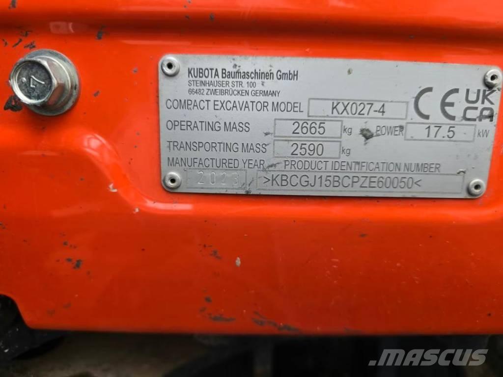 Kubota KX 027-4 履帶式 挖土機/掘鑿機/挖掘機