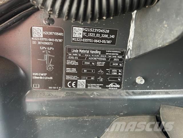 Linde E35L 電動堆高機