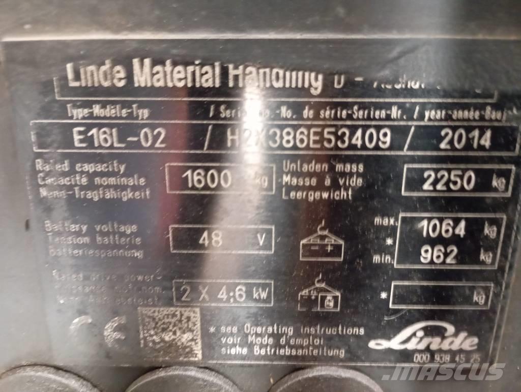 Linde E 16 電動堆高機
