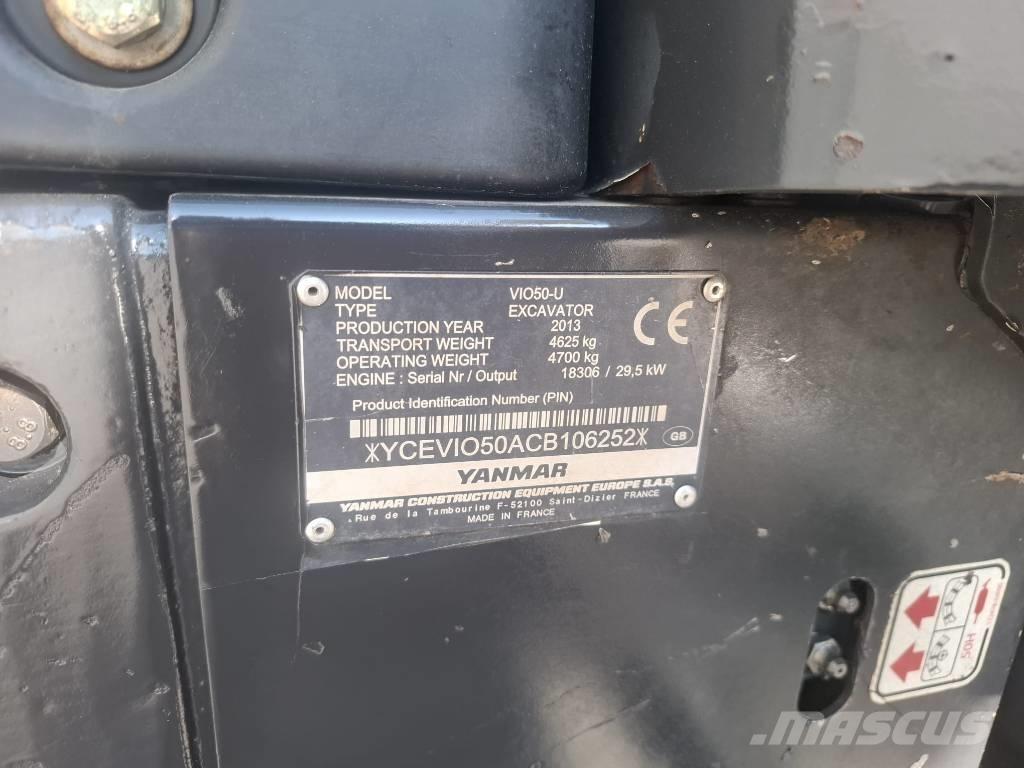 Yanmar Vio 50 U 小型挖土機/掘鑿機<7t(小型挖掘機)