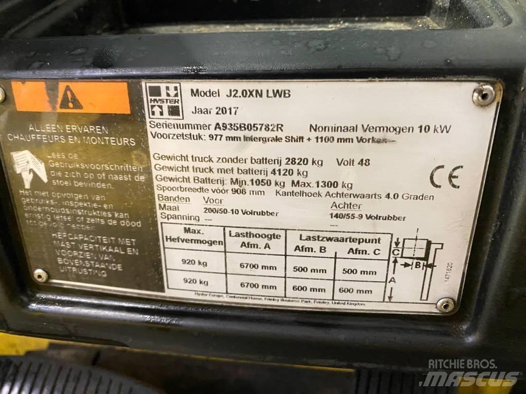 Hyster J 2.0 XNT LWB 電動堆高機