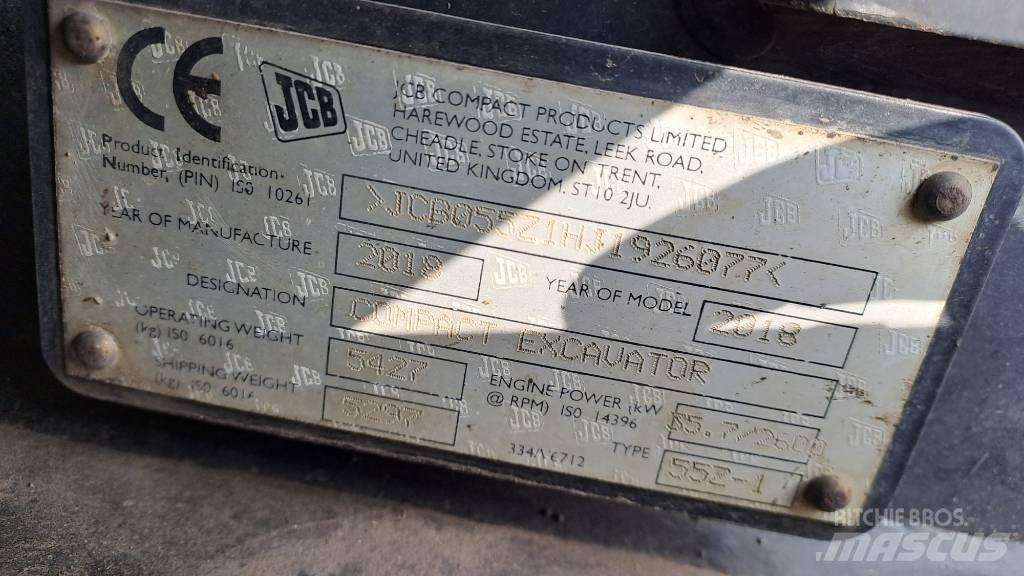 JCB 55Z-1 小型挖土機/掘鑿機<7t(小型挖掘機)