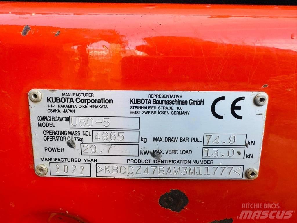 Kubota U50-5 小型挖土機/掘鑿機<7t(小型挖掘機)