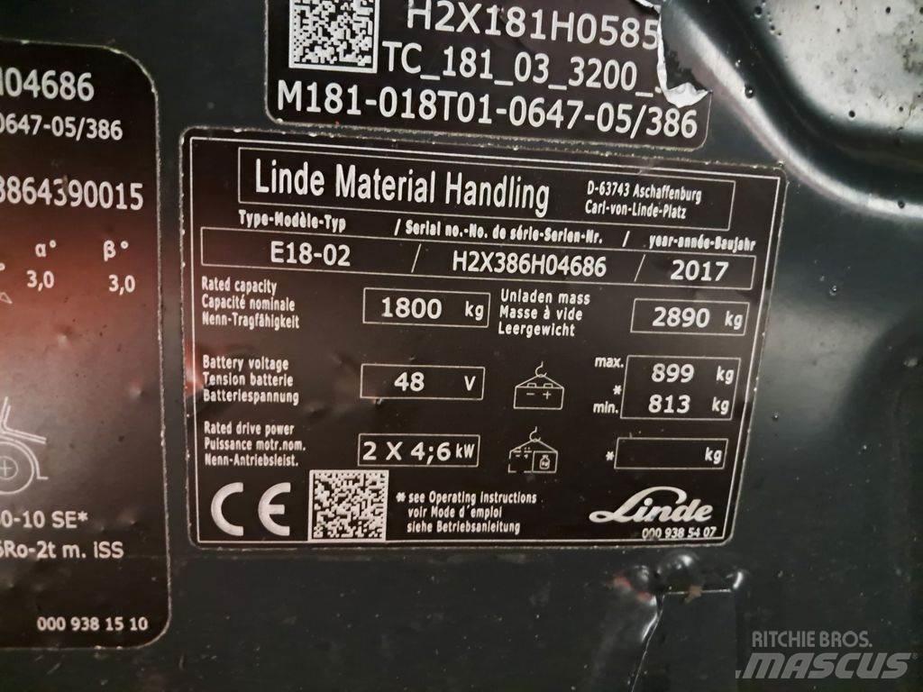 Linde E18-02 電動堆高機