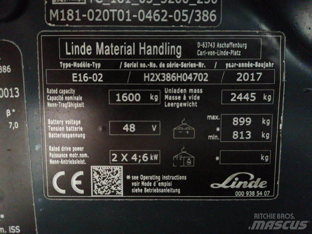 Linde E16-02 電動堆高機