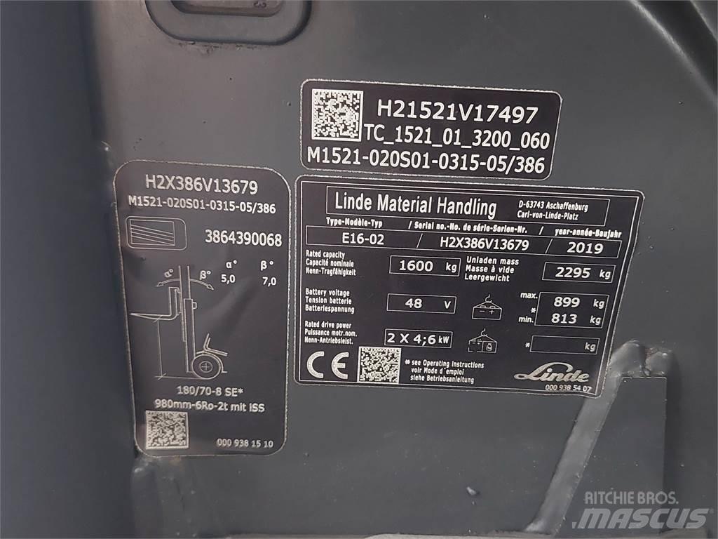 Linde E16 02 電動堆高機