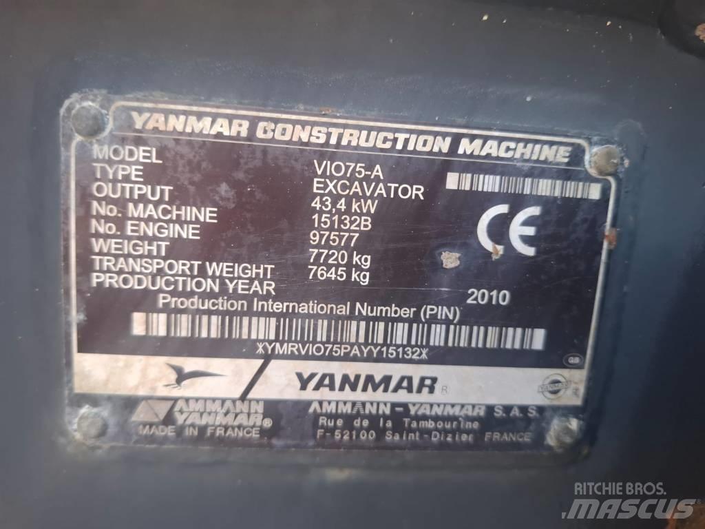 Yanmar Vio 75 A 中型挖土機/掘鑿機/挖掘機 7t-12t