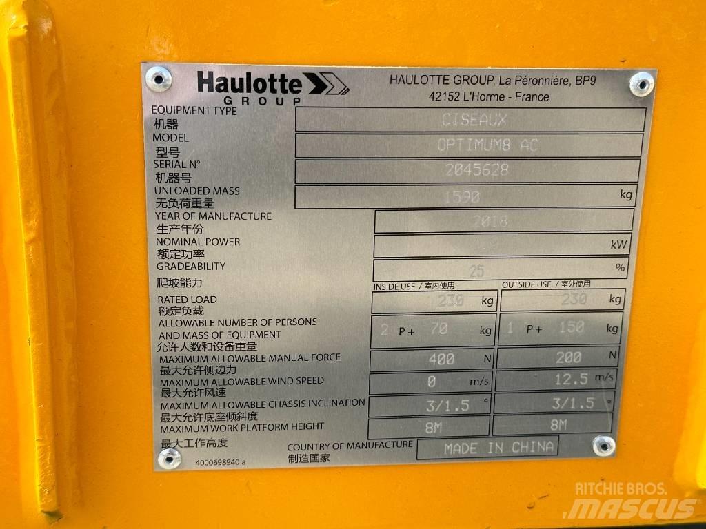 Haulotte OPTIMUM 8 剪式升降機