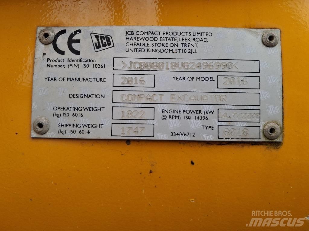 JCB 8018 CTS 小型挖土機/掘鑿機<7t(小型挖掘機)