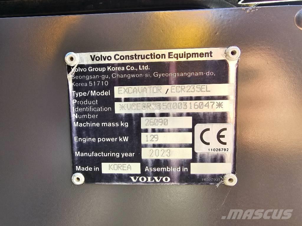 Volvo ECR235EL 履帶式 挖土機/掘鑿機/挖掘機
