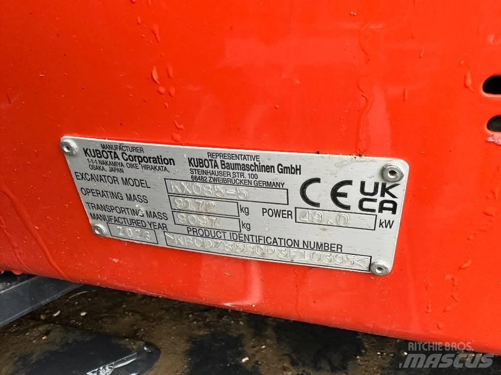 Kubota KX 085-5 2PGL 中型挖土機/掘鑿機/挖掘機 7t-12t