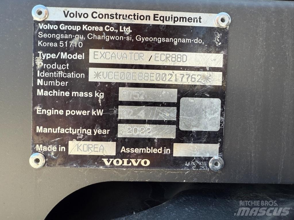 Volvo ECR88D 中型挖土機/掘鑿機/挖掘機 7t-12t