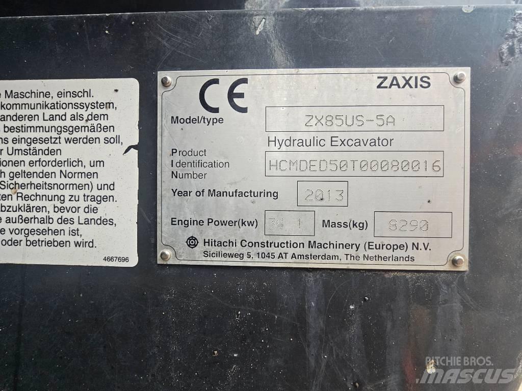 Hitachi ZX 85 US-5 A 中型挖土機/掘鑿機/挖掘機 7t-12t