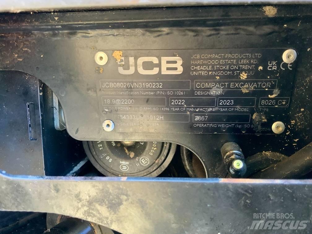 JCB 8026 CTS 小型挖土機/掘鑿機<7t(小型挖掘機)