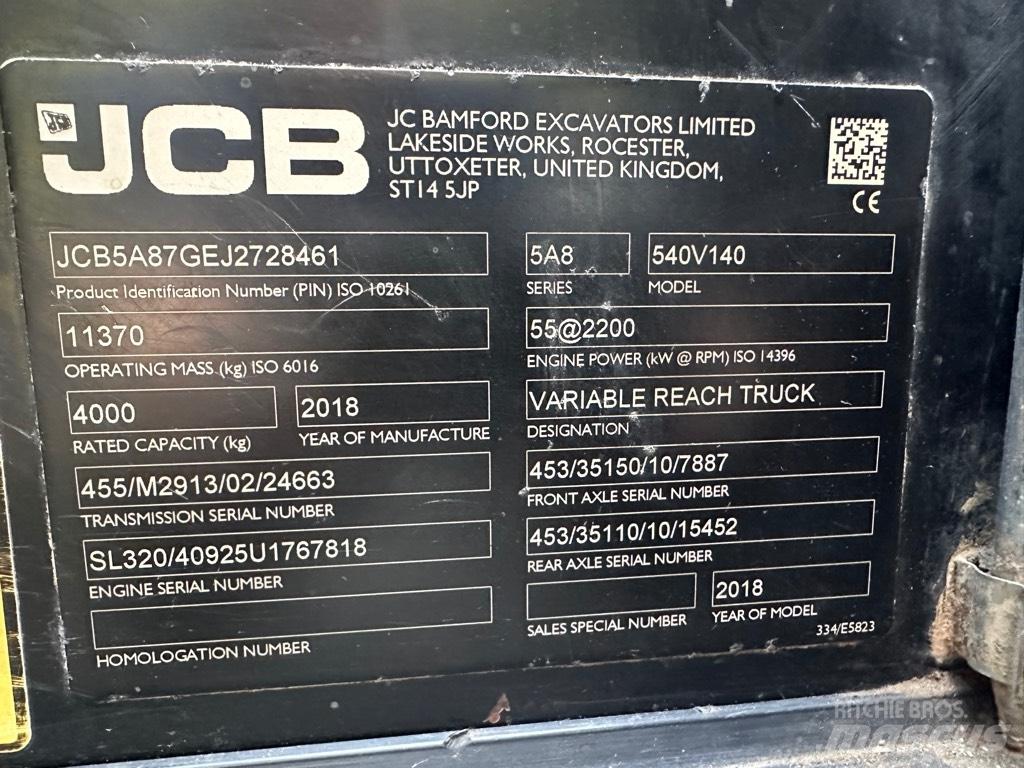 JCB 540-140 伸縮臂操作車