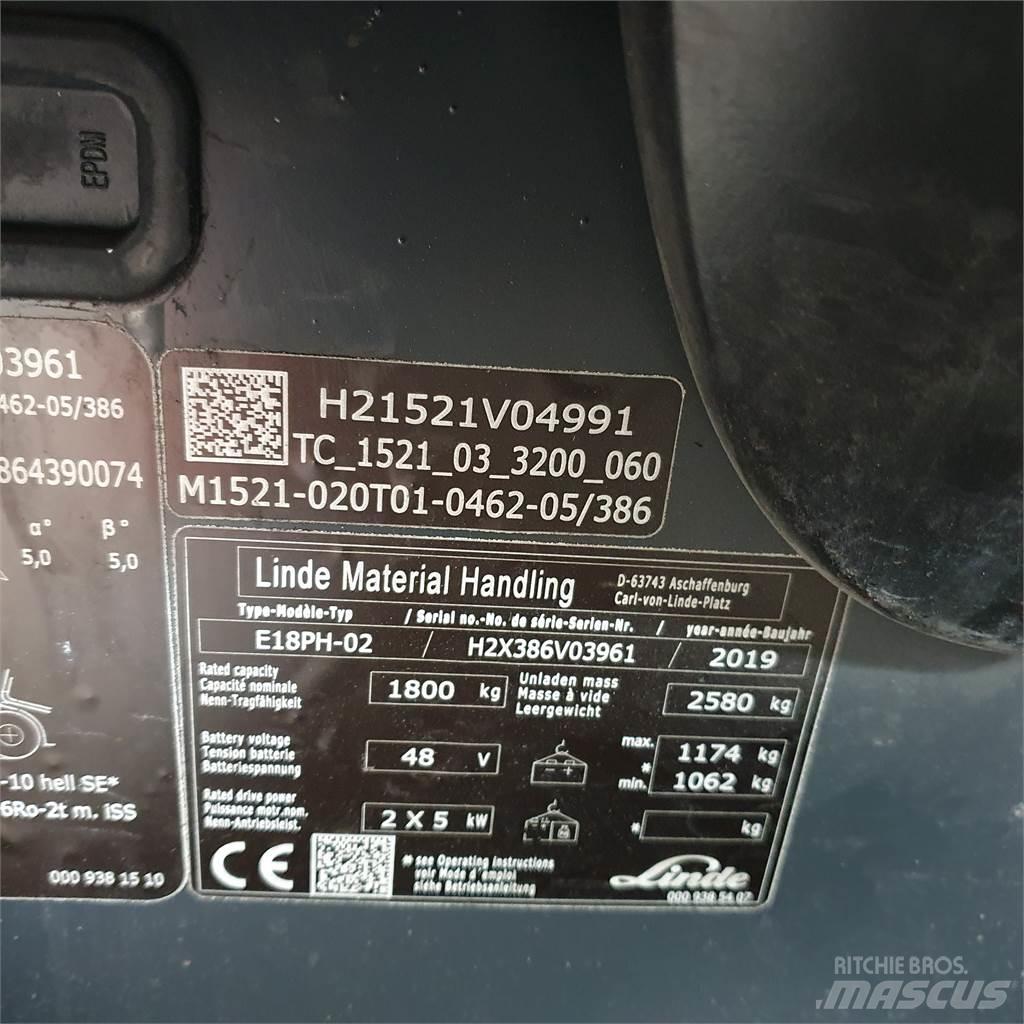 Linde E18PH 電動堆高機