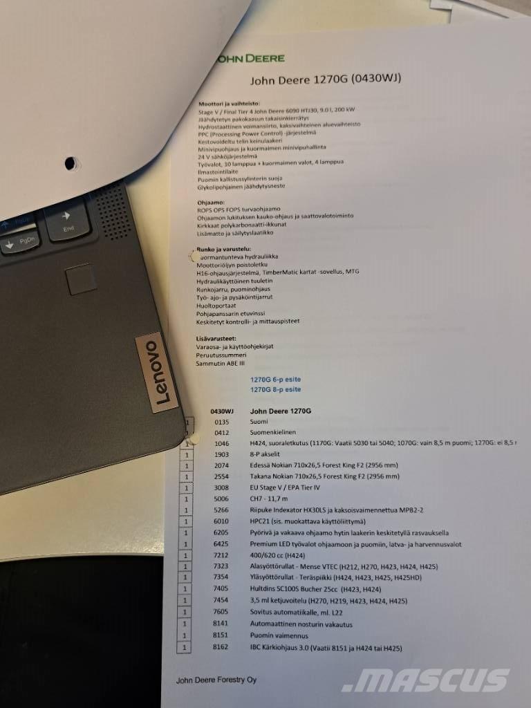 John Deere 1270 G 收穫機