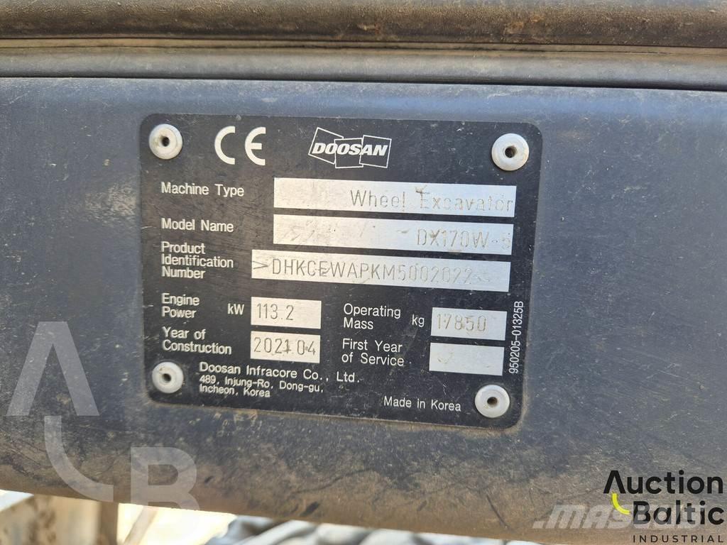 Doosan DX 170 W-5 旋轉式挖土機/掘鑿機/挖掘機