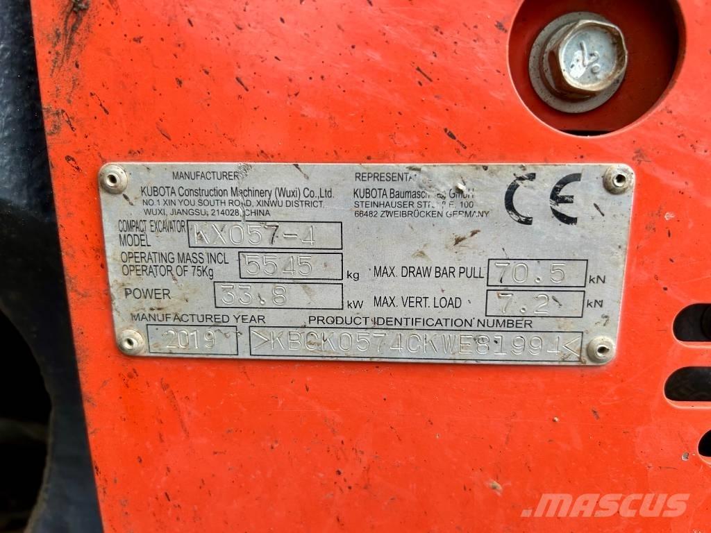 Kubota KX 057-4 小型挖土機/掘鑿機<7t(小型挖掘機)