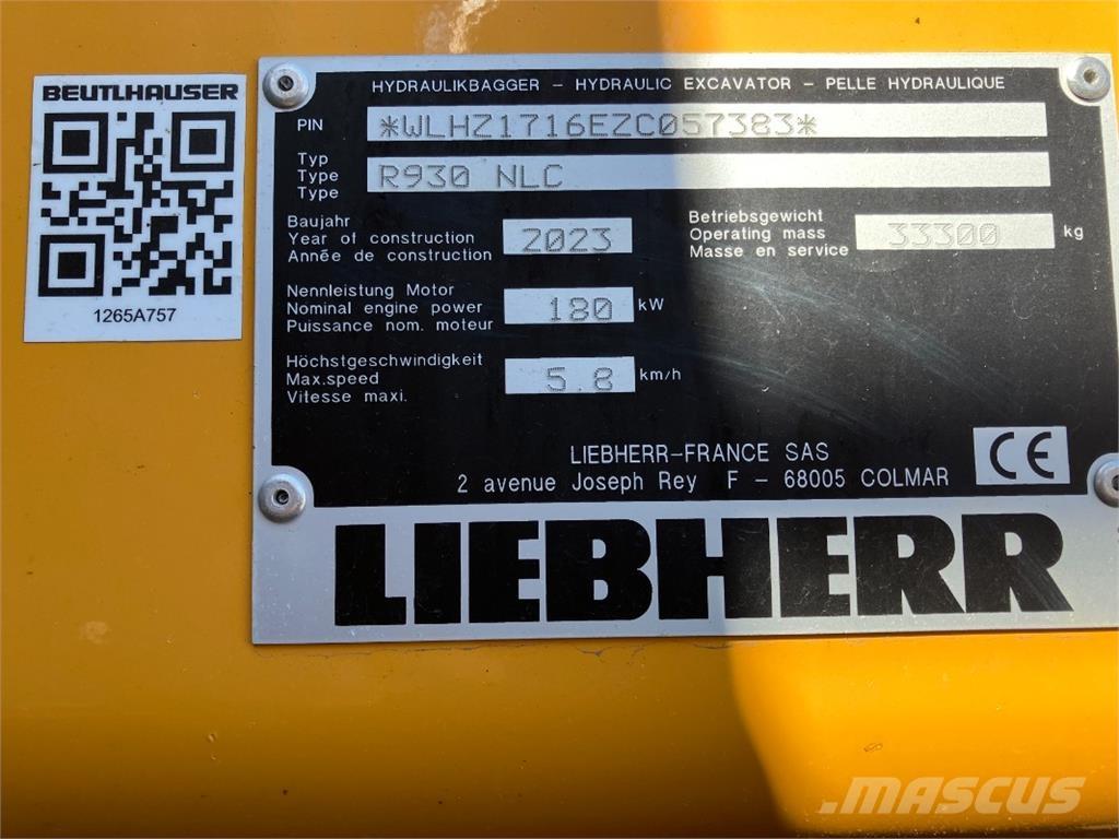 Liebherr R930 履帶式 挖土機/掘鑿機/挖掘機