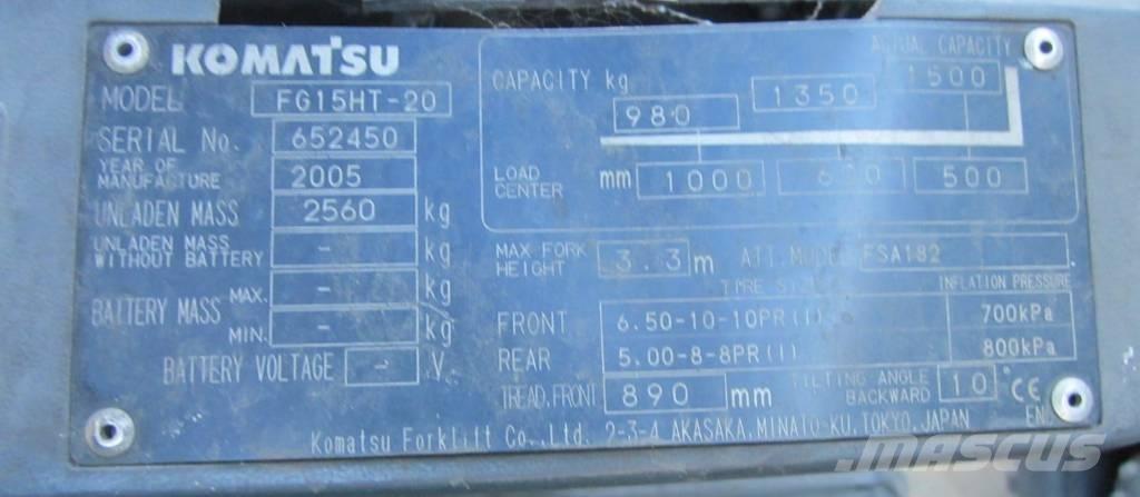 Komatsu FG 15 HT-20 液化石油氣LPG卡車